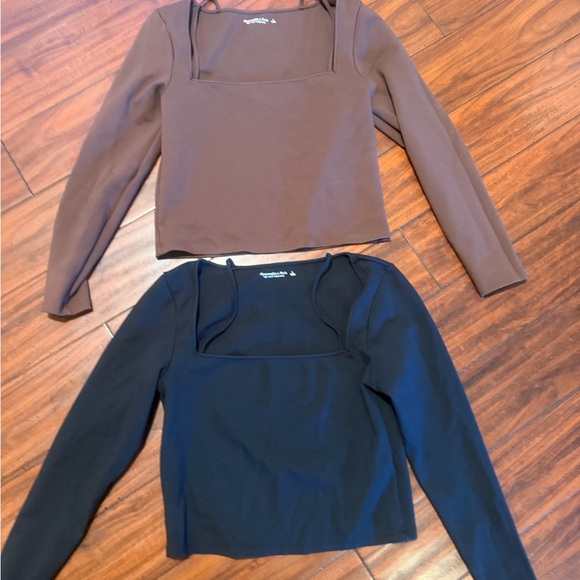 Abercrombie & Fitch Tops - Abercrombie & Fitch bundle of Square Neck Long Sleeve Tops — Brown and Black
